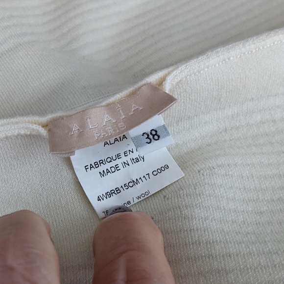 NWOT ALAÏA Cream / Black Dress Sz 38, US Sz 2/4 - Picture 5 of 15
